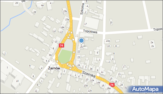 Żarnów, Plac Piłsudskiego Józefa, marsz., 21, mapa Żarnów