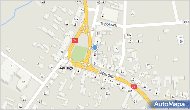 Żarnów, Plac Piłsudskiego Józefa, marsz., 23, mapa Żarnów