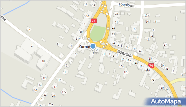 Żarnów, Plac Piłsudskiego Józefa, marsz., 3, mapa Żarnów
