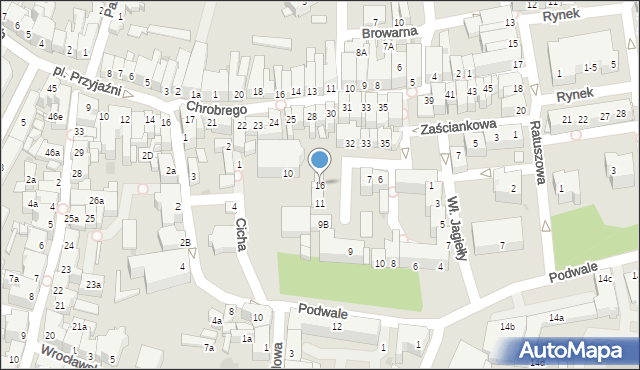 Żary, Plac Kaczy Rynek, 16, mapa Żary