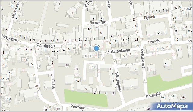 Żary, Plac Kaczy Rynek, 35, mapa Żary