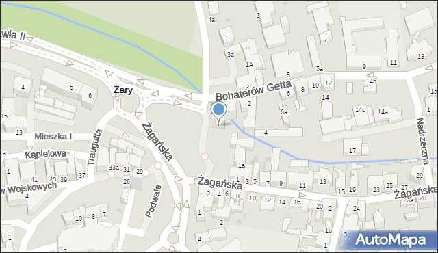Żary, Plac Łużycki, 5, mapa Żary