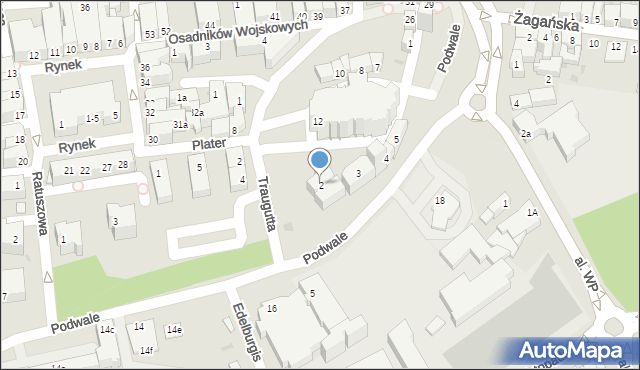 Żary, Plac Wyszyńskiego Stefana, ks. kard., 2, mapa Żary