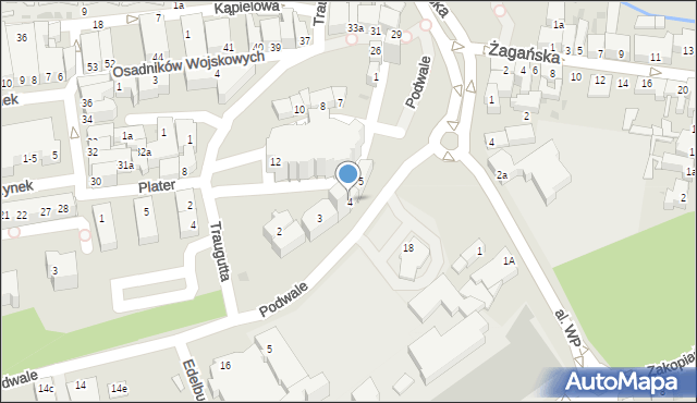 Żary, Plac Wyszyńskiego Stefana, ks. kard., 4, mapa Żary