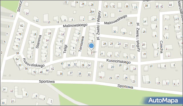 Żary, Plac Żwirki i Wigury, 1, mapa Żary
