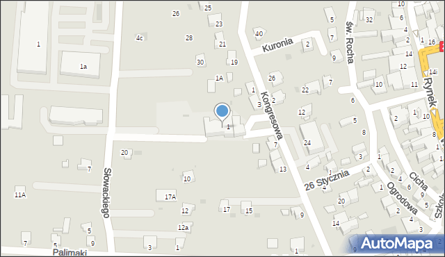 Zator, Plac Matejki Jana, 2, mapa Zator