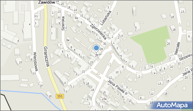 Zawidów, Plac Zwycięstwa, 26, mapa Zawidów