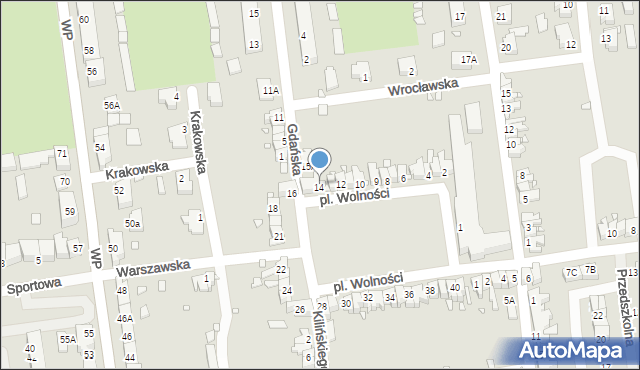 Zbąszynek, Plac Wolności, 14a, mapa Zbąszynek