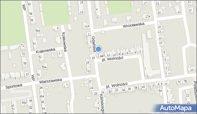 Zbąszynek, Plac Wolności, 15, mapa Zbąszynek