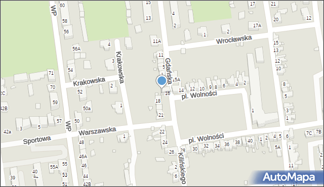 Zbąszynek, Plac Wolności, 17, mapa Zbąszynek