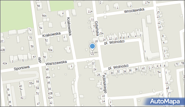 Zbąszynek, Plac Wolności, 21, mapa Zbąszynek