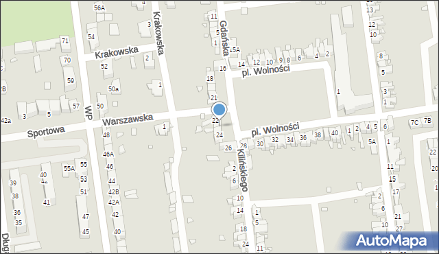 Zbąszynek, Plac Wolności, 23, mapa Zbąszynek