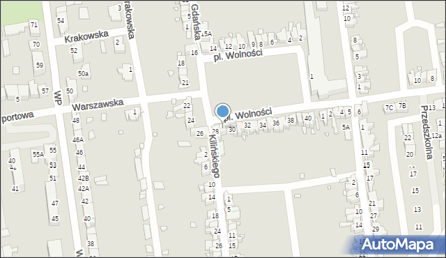 Zbąszynek, Plac Wolności, 29, mapa Zbąszynek