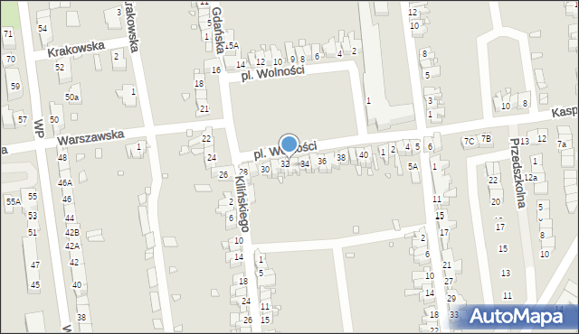 Zbąszynek, Plac Wolności, 33, mapa Zbąszynek