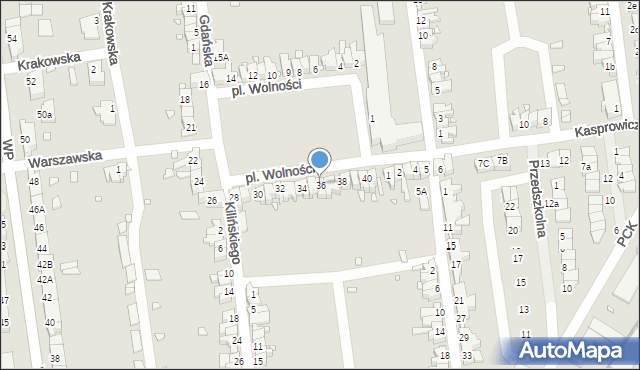 Zbąszynek, Plac Wolności, 36, mapa Zbąszynek