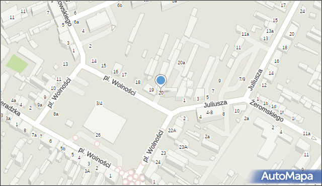 Zduńska Wola, Plac Wolności, 20, mapa Zduńska Wola