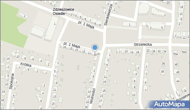 Zdzieszowice, Plac 1 Maja, 10, mapa Zdzieszowice
