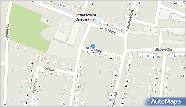 Zdzieszowice, Plac 1 Maja, 15, mapa Zdzieszowice