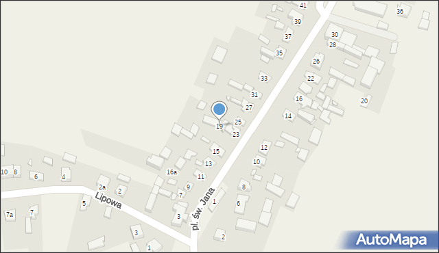 Zębowo, Plac św. Jana, 19, mapa Zębowo