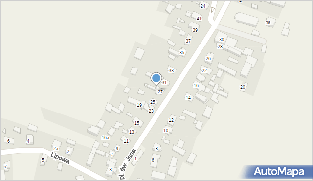 Zębowo, Plac św. Jana, 29, mapa Zębowo