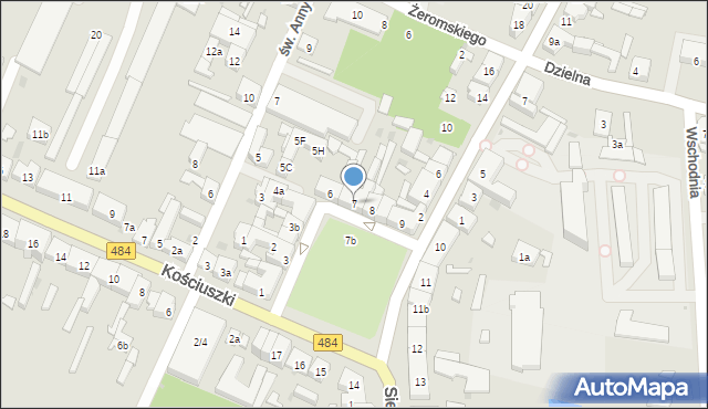 Zelów, Plac Dąbrowskiego Jarosława, gen., 7, mapa Zelów