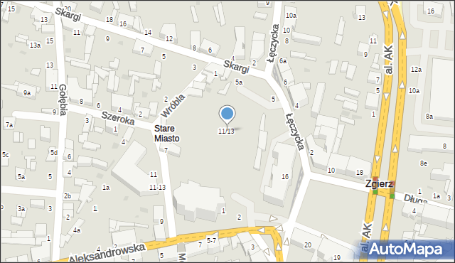 Zgierz, Plac Jana Pawła II, 11/13, mapa Zgierz