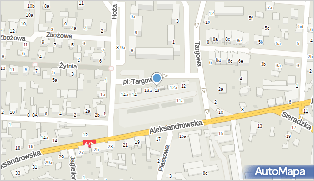 Zgierz, Plac Targowy, 13, mapa Zgierz