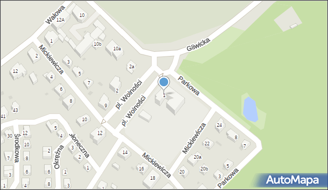 Ziębice, Plac Wolności, 1, mapa Ziębice