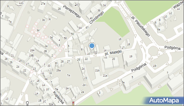 Zielona Góra, Plac Matejki Jana, 11, mapa Zielona Góra