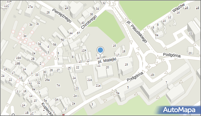 Zielona Góra, Plac Matejki Jana, 15, mapa Zielona Góra