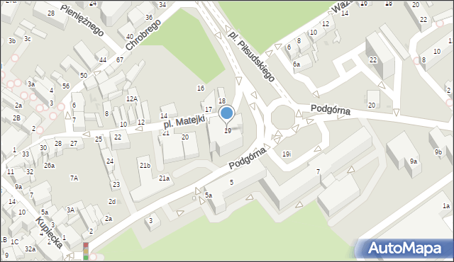 Zielona Góra, Plac Matejki Jana, 19, mapa Zielona Góra