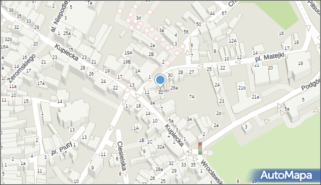 Zielona Góra, Plac Matejki Jana, 32, mapa Zielona Góra