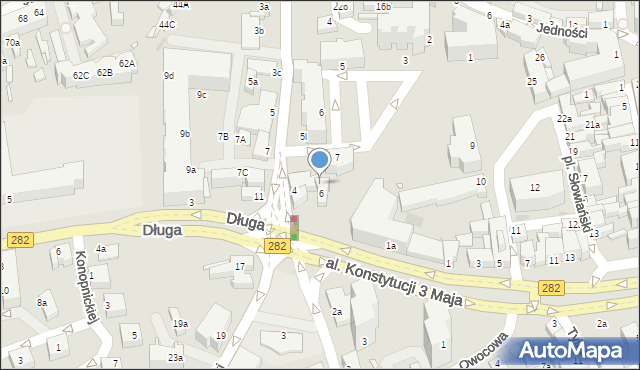 Zielona Góra, Plac Słowiański, 7a, mapa Zielona Góra