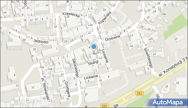 Zielona Góra, Plac Pocztowy, 6a, mapa Zielona Góra