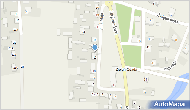Zieluń-Osada, Plac 1 Maja, 13, mapa Zieluń-Osada
