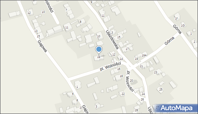 Zimna Wódka, Plac Wolności, 14, mapa Zimna Wódka