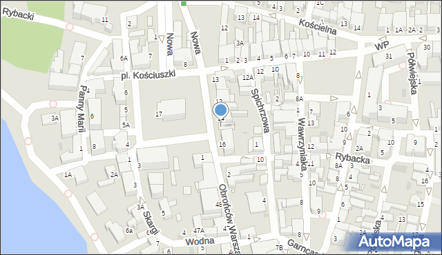 Złotów, Plac Kościuszki Tadeusza, gen., 15, mapa Złotów