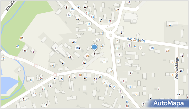 Złoty Potok, Plac Chrzciciela, 8, mapa Złoty Potok