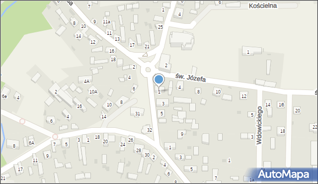 Złoty Potok, Plac św. Jana Chrzciciela, 1, mapa Złoty Potok