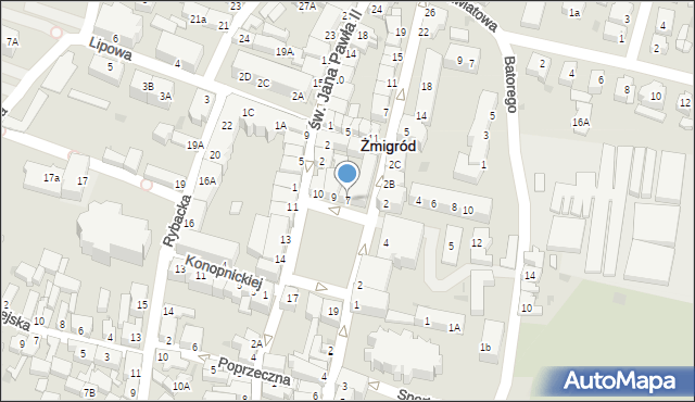 Żmigród, Plac Wojska Polskiego, 7, mapa Żmigród