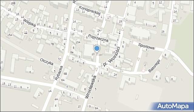 Żmigród, Plac Wolności, 10, mapa Żmigród