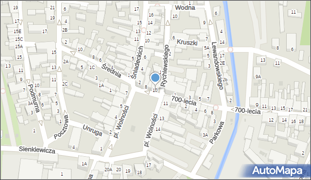 Żnin, Plac Wolności, 10, mapa Żnin