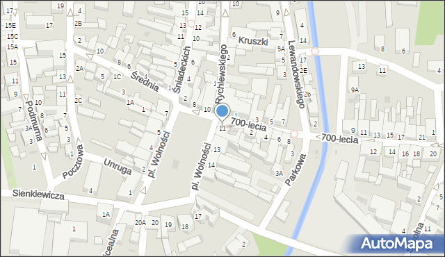 Żnin, Plac Wolności, 11, mapa Żnin