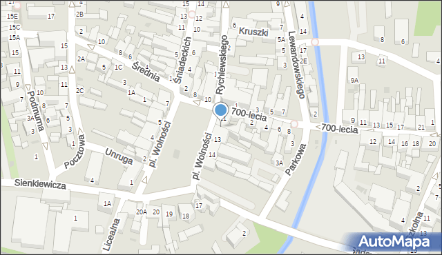 Żnin, Plac Wolności, 12, mapa Żnin