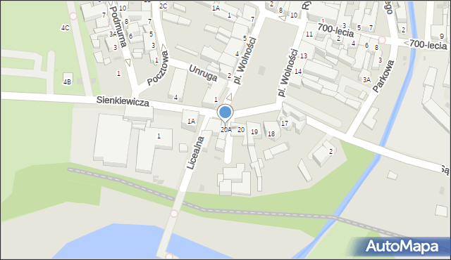 Żnin, Plac Wolności, 20A, mapa Żnin