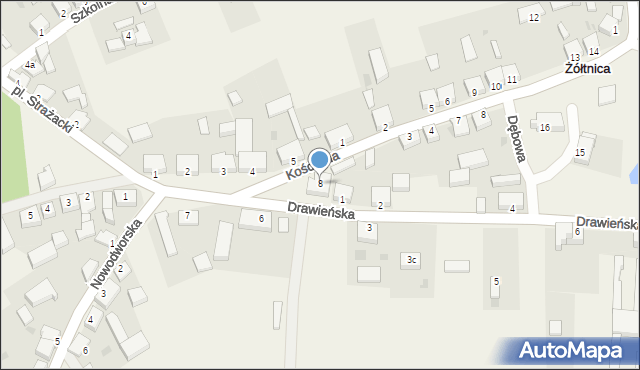 Żółtnica, Plac Strażacki, 8, mapa Żółtnica