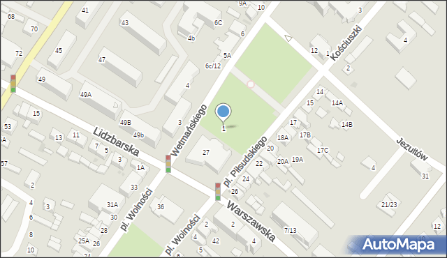 Żuromin, Plac Piłsudskiego Józefa, marsz., 1, mapa Żuromin