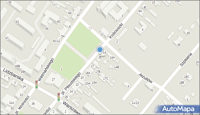 Żuromin, Plac Piłsudskiego Józefa, marsz., 15, mapa Żuromin