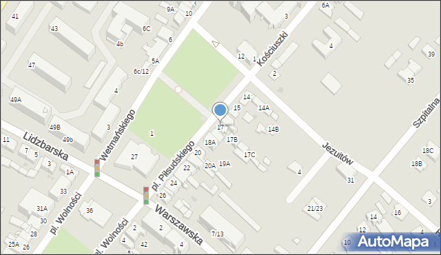 Żuromin, Plac Piłsudskiego Józefa, marsz., 17, mapa Żuromin