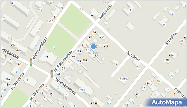 Żuromin, Plac Piłsudskiego Józefa, marsz., 17d, mapa Żuromin
